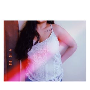 Pink lace top spaghetti top